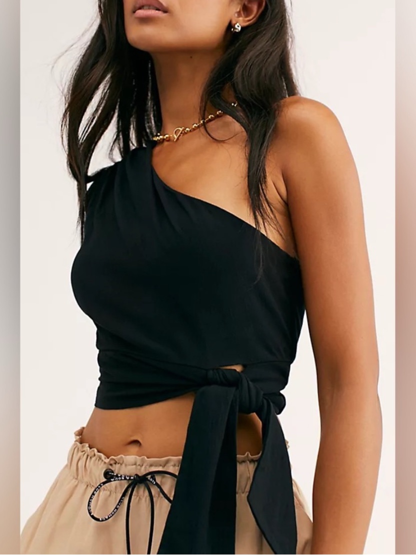Free People Carmen One Shoulder Crop Top
